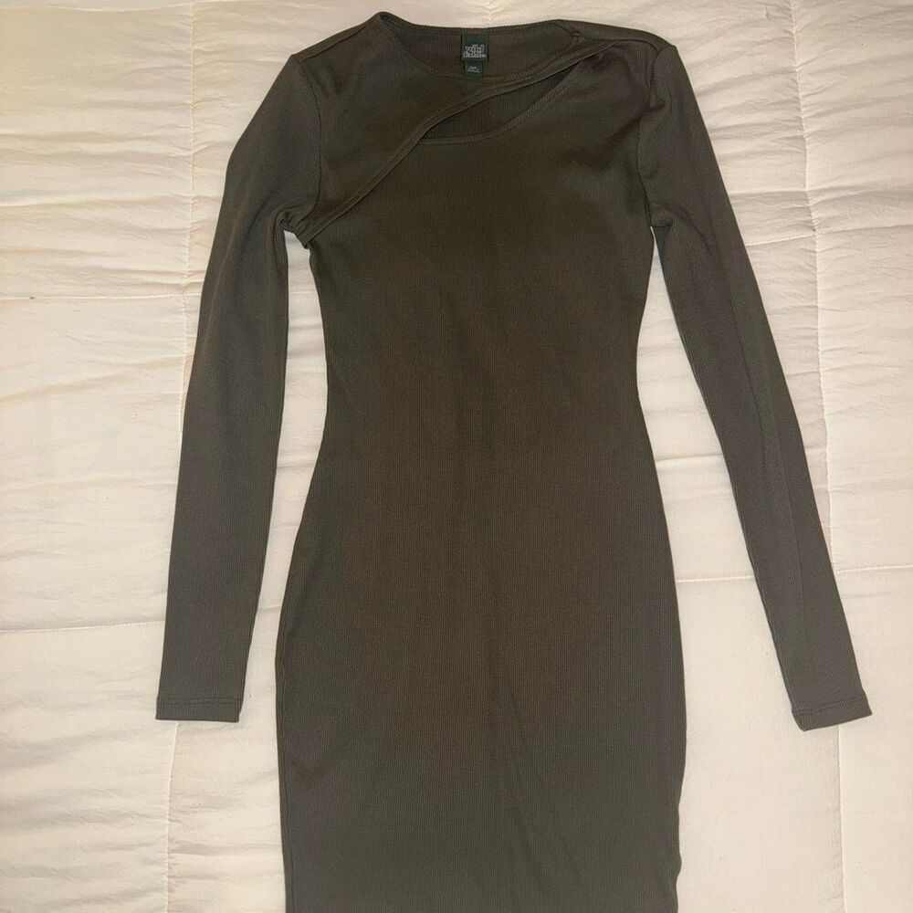 Wild-fable Women's Green and Khaki Dress